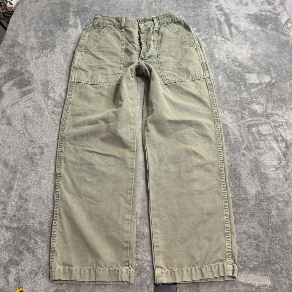 AMO Ranger Pant Surplus Green Wide Leg Utility Trousers Size 25